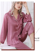 Wholesale Charmeuse Binding Trim Pajamas Set 2Pcs