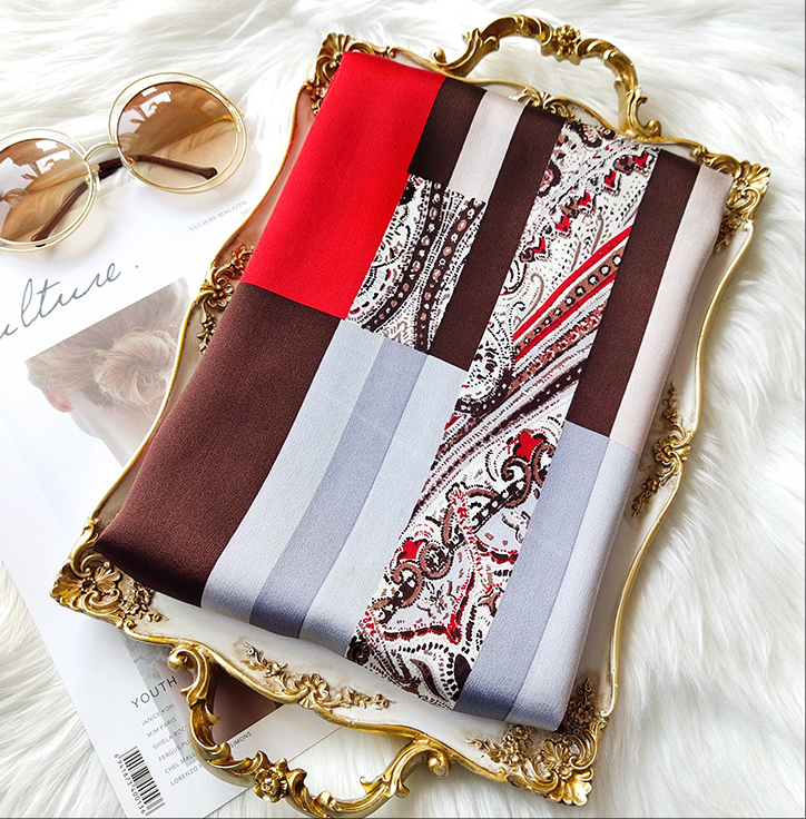 Wholesale Classic Stripes Long Satin Scarf