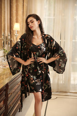 SOOYEH-NS Nightgown&Robe Set Black 003