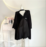SOOYEH-NS Nightgown&Robe Set Black 001