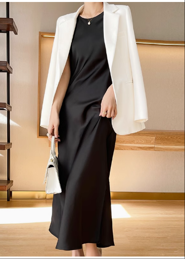 Wholesale Satin Casual Sleeveless Long Dress