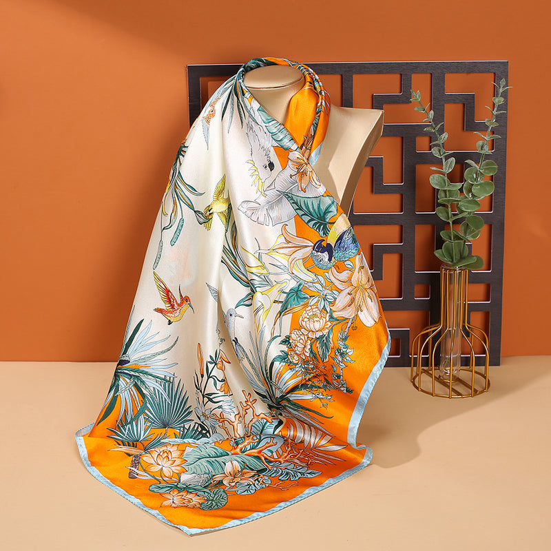 Wholesale Charmeuse Printed Square Scarf Kerchief 70x70cm/27.6