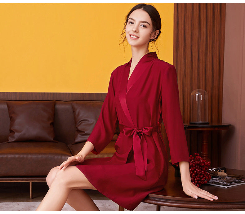 SOOYEH-NS Nightgown&Robe Set Wine 001