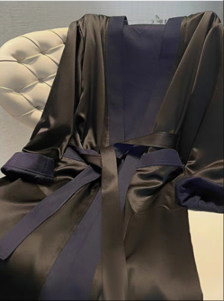 Wholesale Charmeuse Classic Long Sleeve Mens Robe