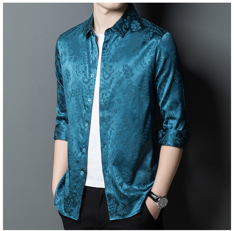 Wholesale Charmeuse Jacquard Shirt for Men