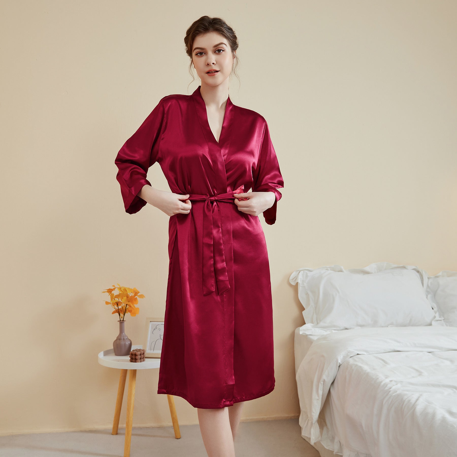 SOOYEH-NS Womens Robe Wine 001