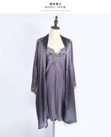 SOOYEH-NS Nightgown&Robe Set PurpleGray 010