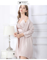 SOOYEH-NS Nightgown&Robe Set Beige 002