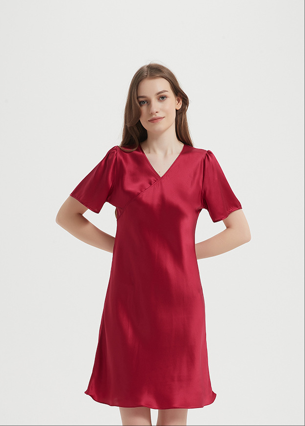 Wholesale Charmeuse Casual Smock Nightgown