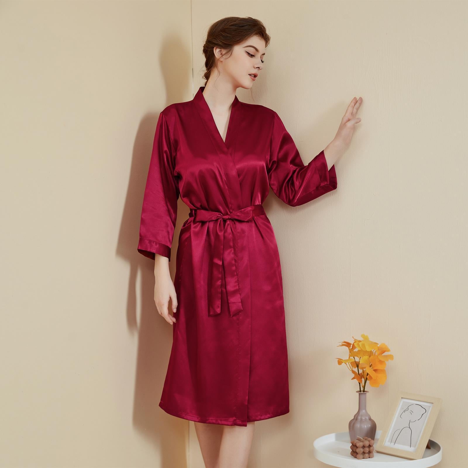 SOOYEH-NS Womens Robe Wine 005