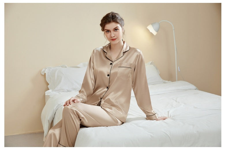 Wholesale Charmeuse Binding Trim Classic Pajamas Set
