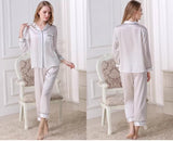 [White] SilkSilky-NS Womens Pajamas 004