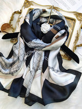 Wholesale Charmeuse Printed Rectangular Long Shawl Scarf 170x53cm