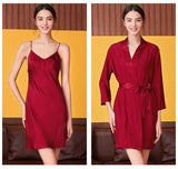 SOOYEH-NS Nightgown&Robe Set Wine 003