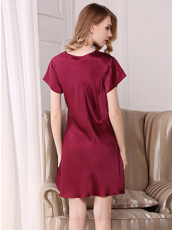 Wholesale Satin Lace Neck Split Hem Nightgown New