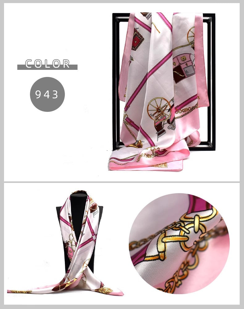 Wholesale Charmeuse Printed Rectangular Long Shawl Scarf 170x53cm
