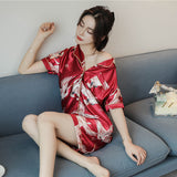 SOOYEH-NS Womens Pajamas DarkRed 001