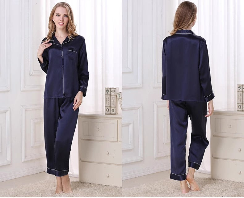Wholesale Charmeuse Binding Trim Pajamas Set 2Pcs