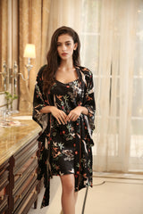 SOOYEH-NS Nightgown&Robe Set Black 004