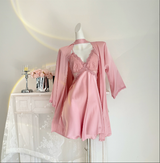 SOOYEH-NS Nightgown&Robe Set Pink 001