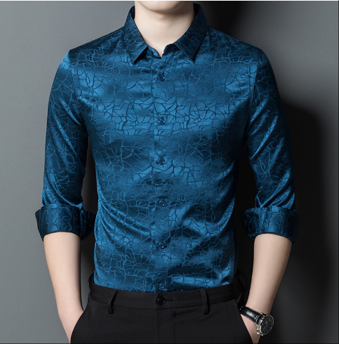 Wholesale Satin Casual Men‘s Shirt