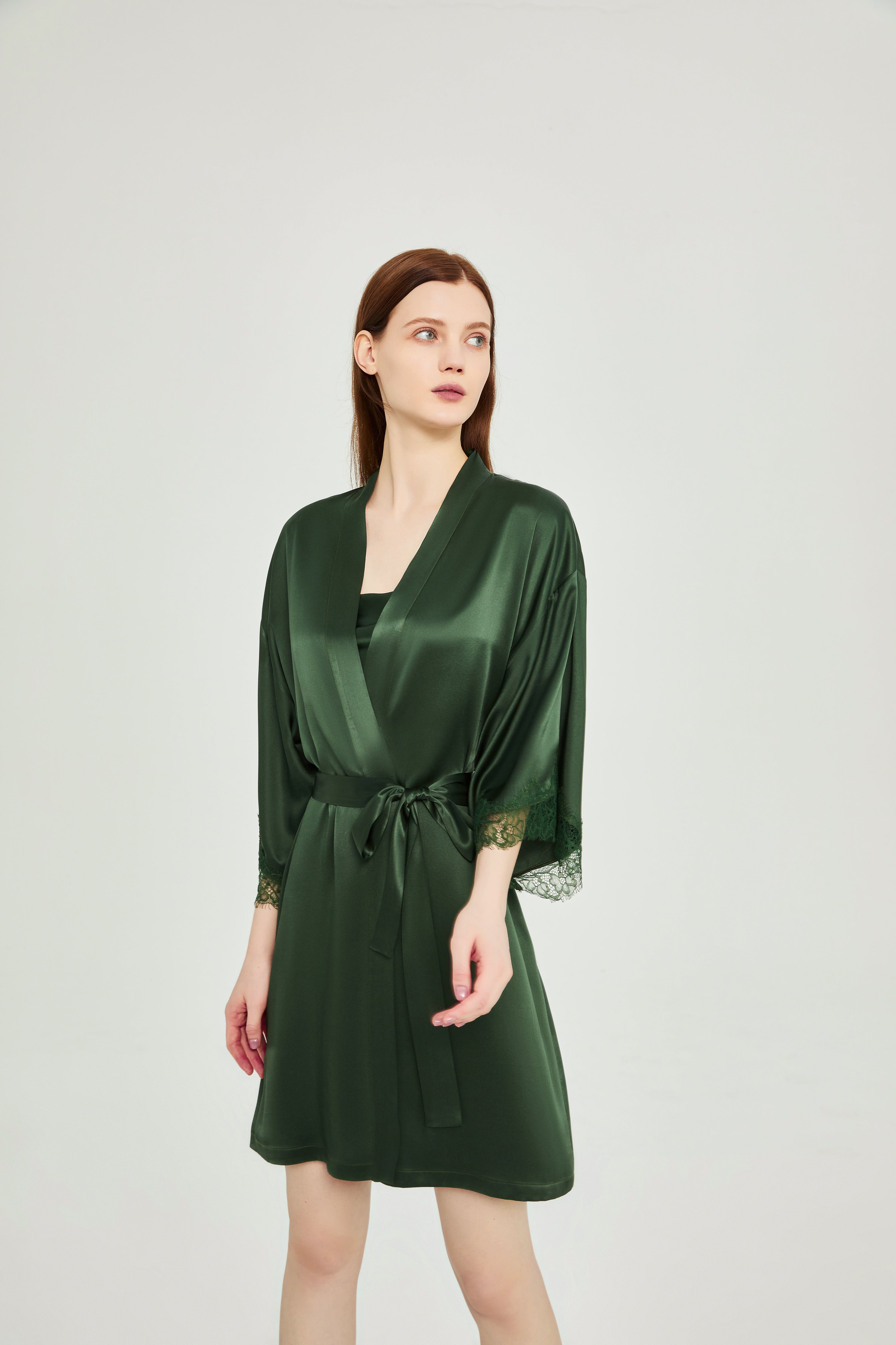 SOOYEH-NS Womens Robe DarkGreen 001