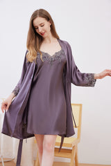 SOOYEH-NS Nightgown&Robe Set PurpleGray 001