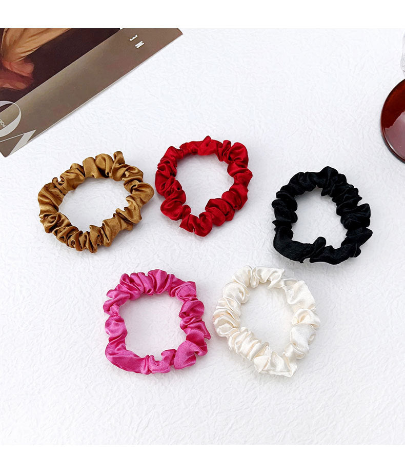 Wholesale 4Pcs Charmeuse Scrunchies-Regular - 1cm