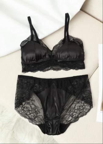 Wholesale Satin Blend Bra&Panty Set