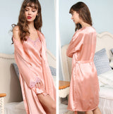SOOYEH-NS Nightgown&Robe Set Pink 004