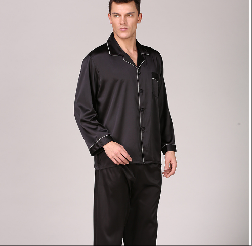 Wholesale Charmeuse Long Sleeve Men's Pajamas