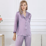 Wholesale Charmeuse Binding Trim Pajamas Set 2Pcs