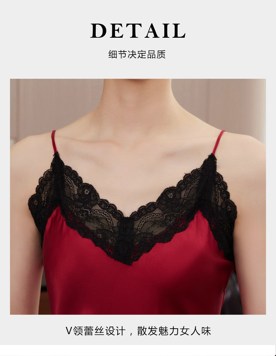 SOOYEH-NS Nightgown&Robe Set DarkRed 005