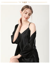 SOOYEH-NS Nightgown&Robe Set Black 001