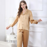 Wholesale Charmeuse Binding Trim Pajamas Set 2Pcs