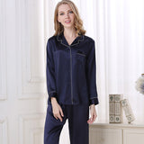 Wholesale Charmeuse Binding Trim Pajamas Set 2Pcs