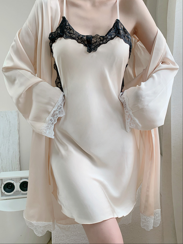 SOOYEH-NS Nightgown&Robe Set White 003