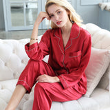 Wholesale Charmeuse Binding Trim Pajamas Set 2Pcs