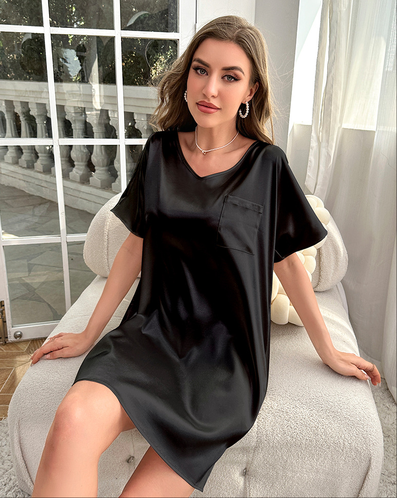 Wholesale Charmeuse Short Sleeve Nightgown