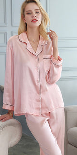 [Pink] SilkSilky-NS Womens Pajamas 006