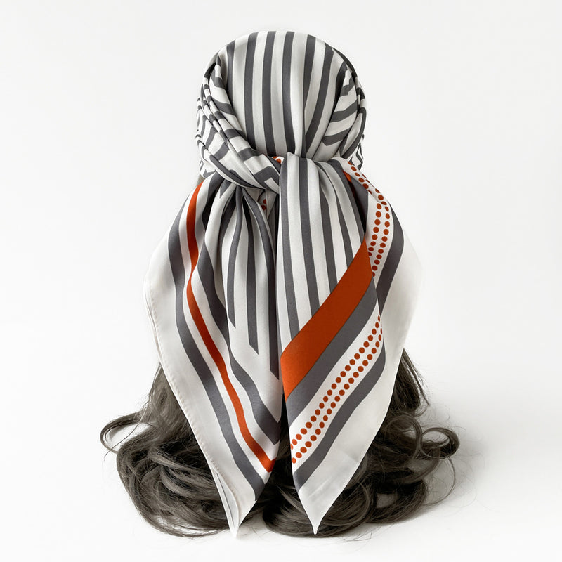 Wholesale Charmeuse Geometric Pattern Square Scarf 53x53cm