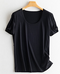 Wholesale Satin Knitted Round Neck T-Shirt