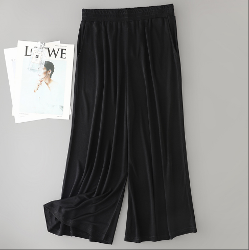 Wholesale Comfortable Wide Leg Satin Knitted Pants