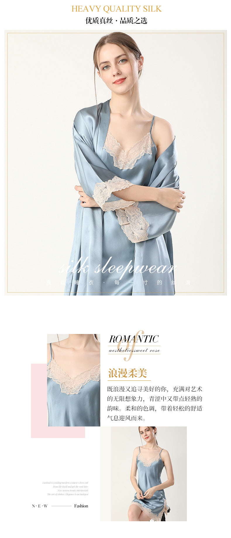 SOOYEH-NS Womens Robe SteelBlue 003