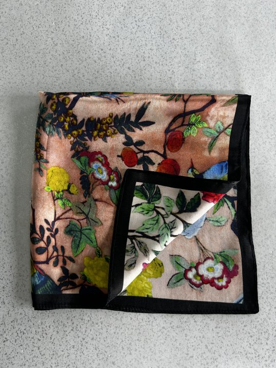 Wholesale Charmeuse Floral Pattern Square Scarf 53x53cm