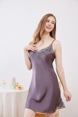 SOOYEH-NS Nightgown&Robe Set PurpleGray 003