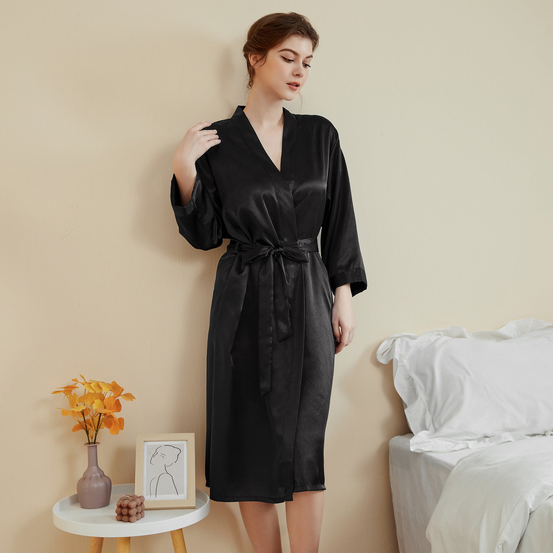 SOOYEH-NS Womens Robe Black 001