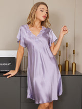 [Purple]-Split-Hem-Nightgown