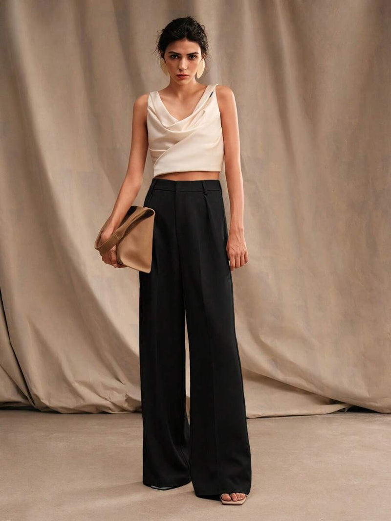 Wholesale Satin Relaxed Wide Leg Pants