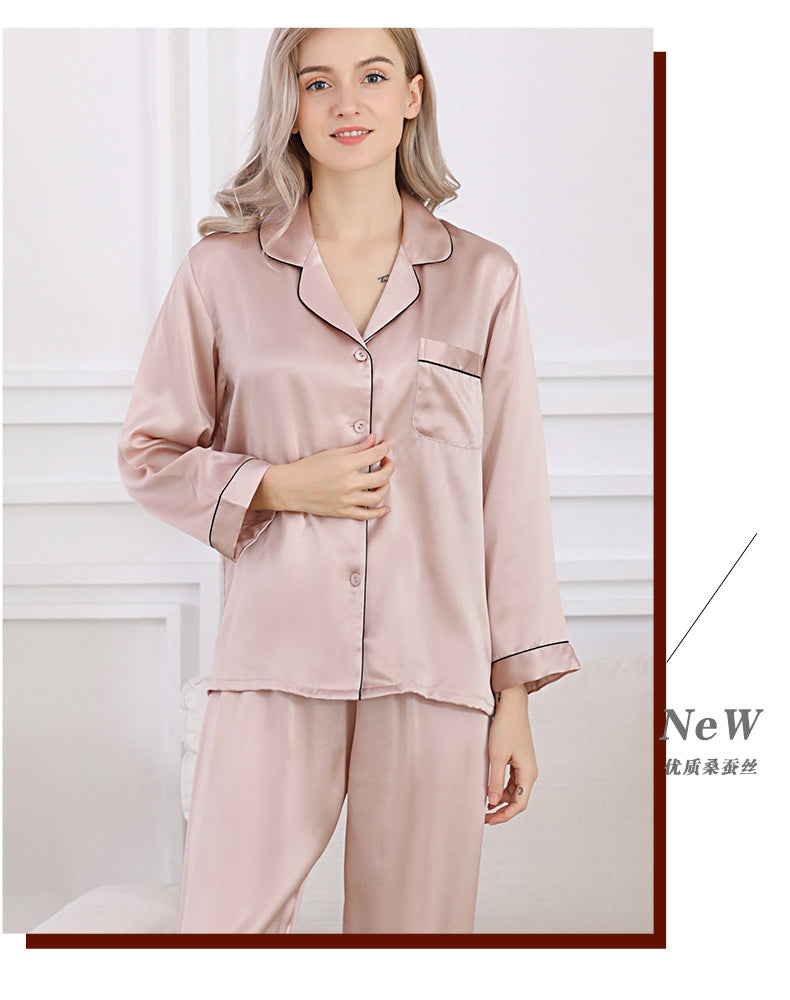 Wholesale Charmeuse Binding Trim Pajamas Set 2Pcs